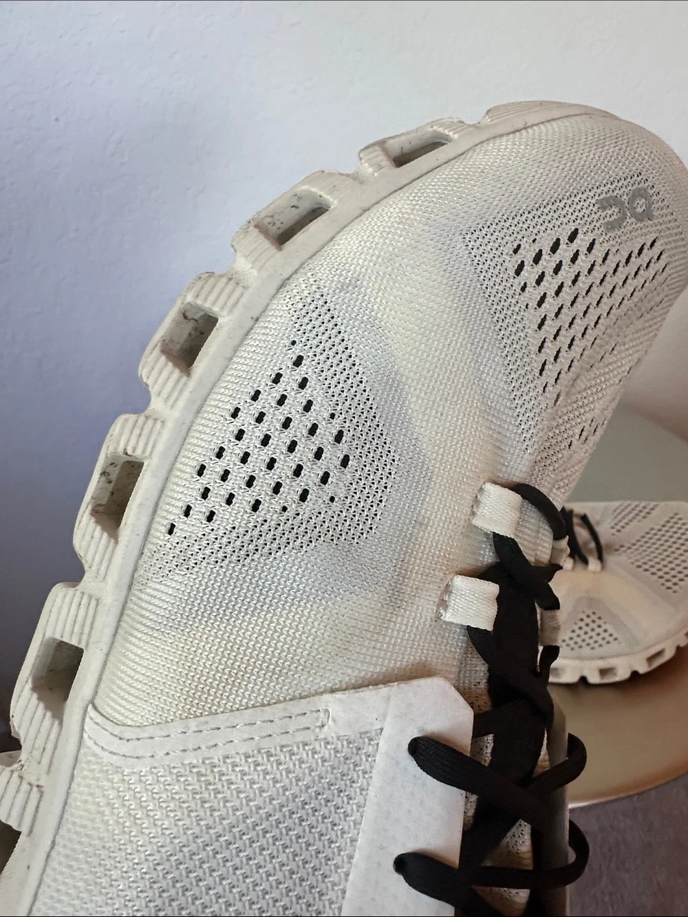 On Cloud Men's Athletic Running Shoes in White/Black - Picture 10 of 11